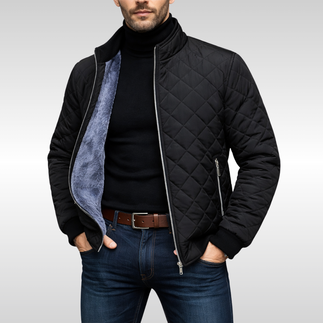 Hayes Men’s Quilted Zip Jacket – Lightweight Insulated Warm Winter Coat
